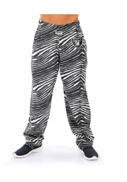 Zubaz Las Vegas Raiders Mens Black Traditional Three Color Zebra Sleep Pants