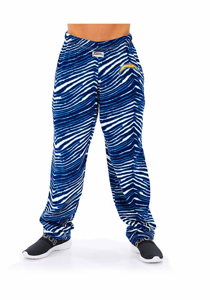 Zubaz Los Angeles Chargers Mens Blue Traditional Three Color Zebra Sleep Pants