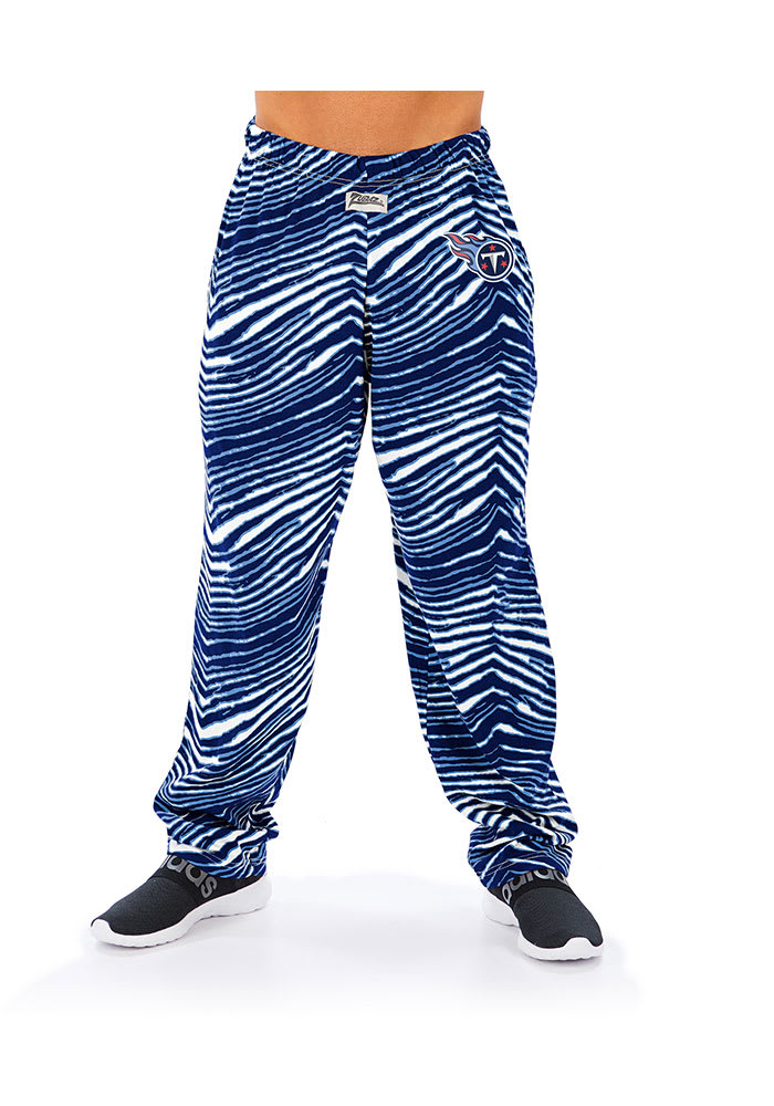 Zubaz Tennessee Titans Mens Blue Traditional Three Color Zebra Sleep Pants