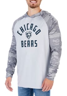 Zubaz Chicago Bears Mens Grey Solid w/ Camo Lines Hood