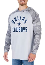 Zubaz Dallas Cowboys Mens Grey Solid w/ Camo Lines Hood