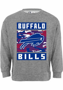 Buffalo Bills Mens Grey Camo Long Sleeve Crew Sweatshirt