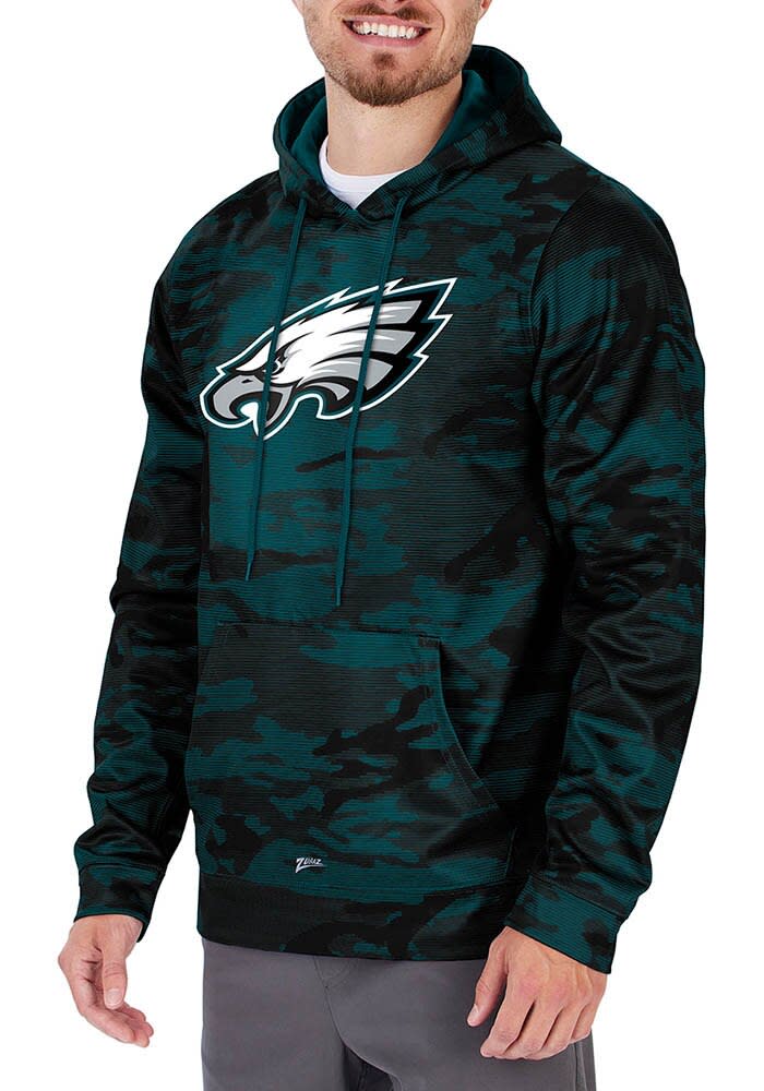 Philadelphia Eagles Zubaz Green Camo Lines Hood