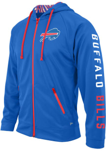 Buffalo Bills Mens Blue Team Name and Logo Long Sleeve Zip