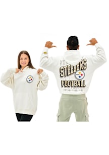 Pittsburgh Steelers Mens White Sport Drop Long Sleeve Hoodie