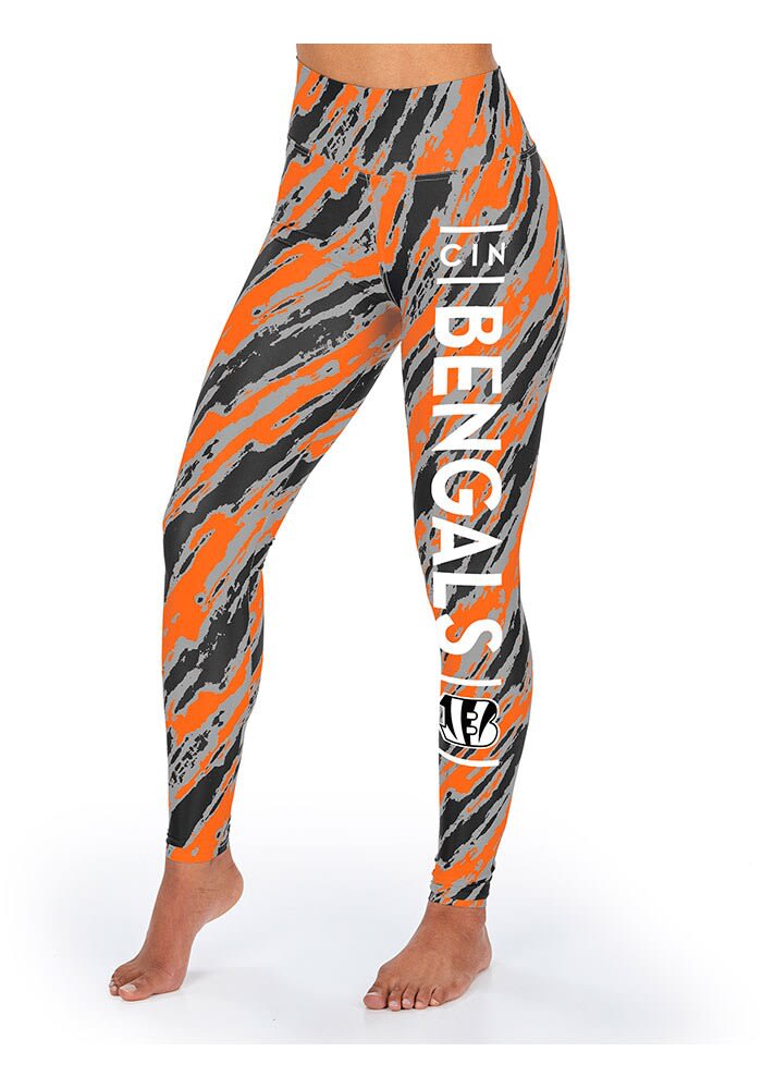 Men's Cincinnati Bengals Zubaz Black/Orange Zebra Pants