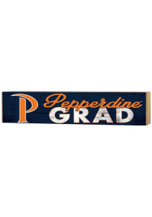 KH Sports Fan Pepperdine Waves Grad graduation graphic Sign - Navy Blue