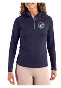 Cutter and Buck New York City FC Womens Navy Blue Coastline Qtr Zip