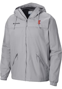 Mens Illinois Fighting Illini Grey Columbia Heat Seal Oroville Creek Medium Weight Jacket