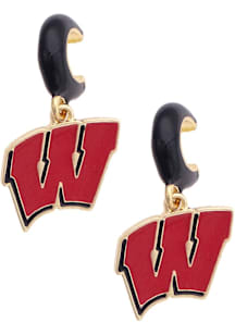 Wisconsin Badgers Logo Hoop Womens Earrings