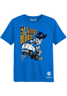 Louie  Mitchell and Ness St Louis Blues Boys Light Blue Mascot Riding Zamboni Short Sleeve T-Shirt