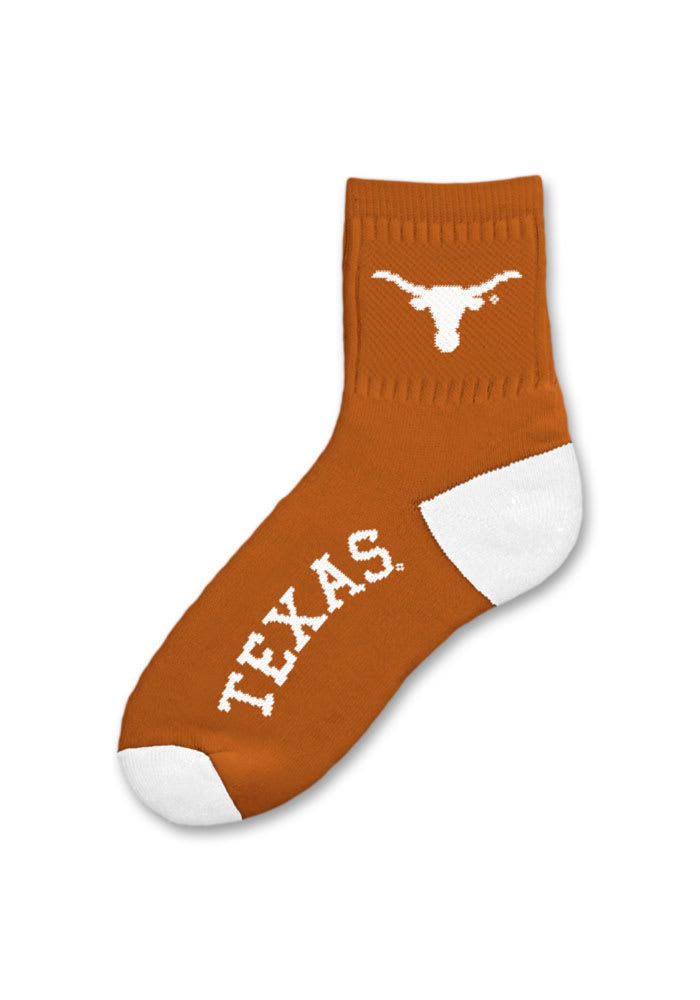 Texas Longhorns Logo Name Orange Youth Quarter Socks