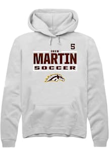 Drew Martin Western Michigan Broncos Mens White NIL Stacked Box Player Hood