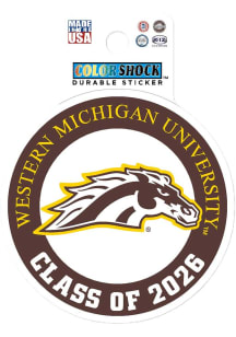 Brown Western Michigan Broncos Class of 2026 Durable Stickers