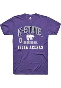 Izela Arenas Rally Mens Purple K-State Wildcats NIL Arch Logo Player T Shirt