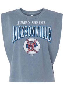 Summit Sportswear Jacksonville Jumbo Shrimp Womens Navy Blue Homerun Tank Top
