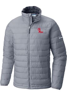 Mens Ole Miss Rebels Columbia Mens Powder Lite Heavyweight Jacket - Grey
