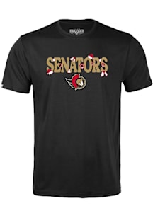 Levelwear Ottawa Senators Youth Black Richmond Jr Festive Short Sleeve T-Shirt