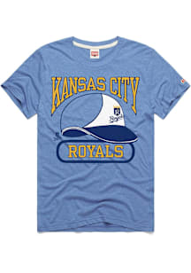 Homage Kansas City Royals Light Blue Helmet Retro Short Sleeve Fashion T Shirt