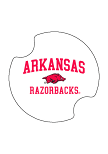 Arkansas Razorbacks Ceramic 2 Pack Car Coaster - White