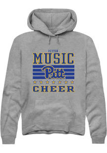 Peyton Music Rally Mens Grey Pitt Panthers NIL Striped Player Hood