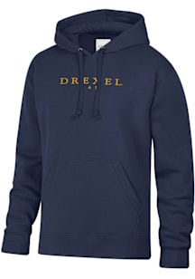 Drexel Dragons Mens Navy Blue Embroidered Long Sleeve Hoodie