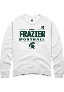 Makhi Frazier Rally Mens White Michigan State Spartans NIL Stacked Box Crew Sweatshirt