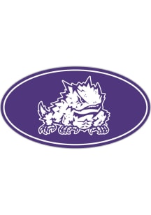 TCU Horned Frogs 4x7 Frog Logo Oval Auto Decal - Purple