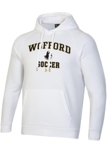 Under Armour Wofford Terriers Mens White Soccer Rival Long Sleeve Hoodie