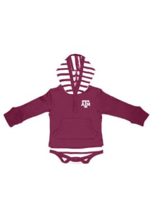 Texas A&amp;M Aggies Baby Maroon Stripe Romper Long Sleeve One Piece