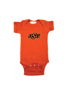 Oklahoma State Cowboys Baby Orange Embroidered Logo Short Sleeve One Piece