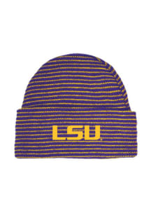 LSU Tigers Purple Striped Newborn Knit Hat