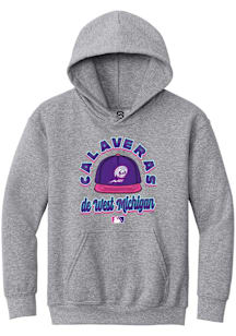 Summit Sportswear West Michigan Whitecaps Youth Grey Circle Cap Copa Long Sleeve Hoodie