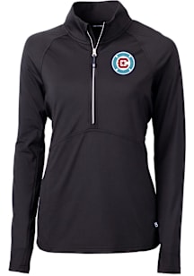 Cutter and Buck Chicago Fire Womens Black Adapt Eco Qtr Zip Pullover