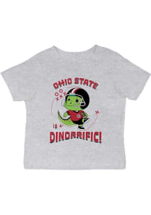 Infant Ohio State Buckeyes Grey Vive La Fete Dino-Riffic Short Sleeve T-Shirt