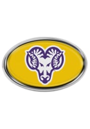 West Chester Golden Rams Domed Oval Shaped Car Emblem - Yellow