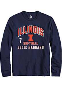 Ellie Haggard  Illinois Fighting Illini Navy Blue Rally NIL Arch Logo Long Sleeve T Shirt