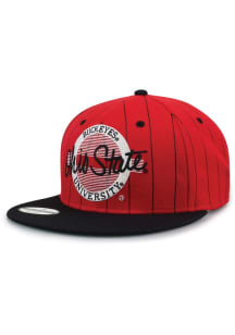 2T Pinstripe Original Retro Circle Wool Blend Ohio State Buckeyes Mens Snapback - Red