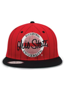 2T Pinstripe Original Retro Circle Wool Blend Ohio State Buckeyes Mens Snapback - Red