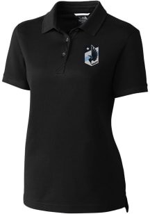 Cutter and Buck Minnesota United FC Womens Black Advantage Short Sleeve Polo Shirt