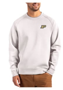 Mens Purdue Boilermakers Grey Cutter and Buck Roam Crew Sweatshirt