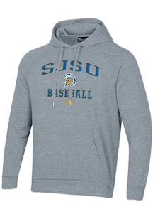 Under Armour San Jose State Spartans Mens Grey Baseball Rival Long Sleeve Hoodie