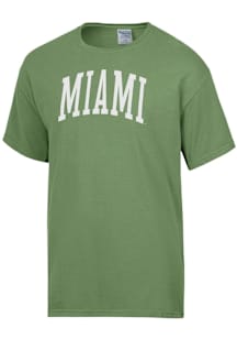 ComfortWash Miami Hurricanes Olive Arch Garment Dyed Short Sleeve T Shirt