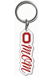 Ohio State Buckeyes Mom Acrylic Keychain - Red