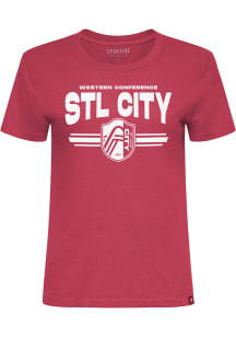 St Louis City SC Womens Red Arcadia Short Sleeve T-Shirt