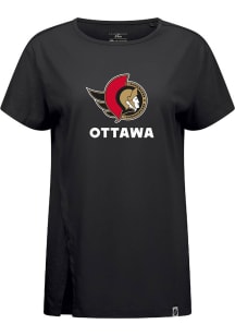 Levelwear Ottawa Senators Womens Black Influx Home Turf Short Sleeve T-Shirt