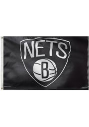 Brooklyn Nets 3x5 Black Grommet Black Silk Screen Grommet Flag