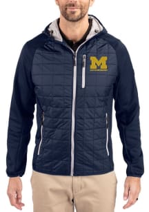 Mens Michigan Wolverines Blue Cutter and Buck Letterwinners M Club Rainier PrimaLoft Hybrid Medium..