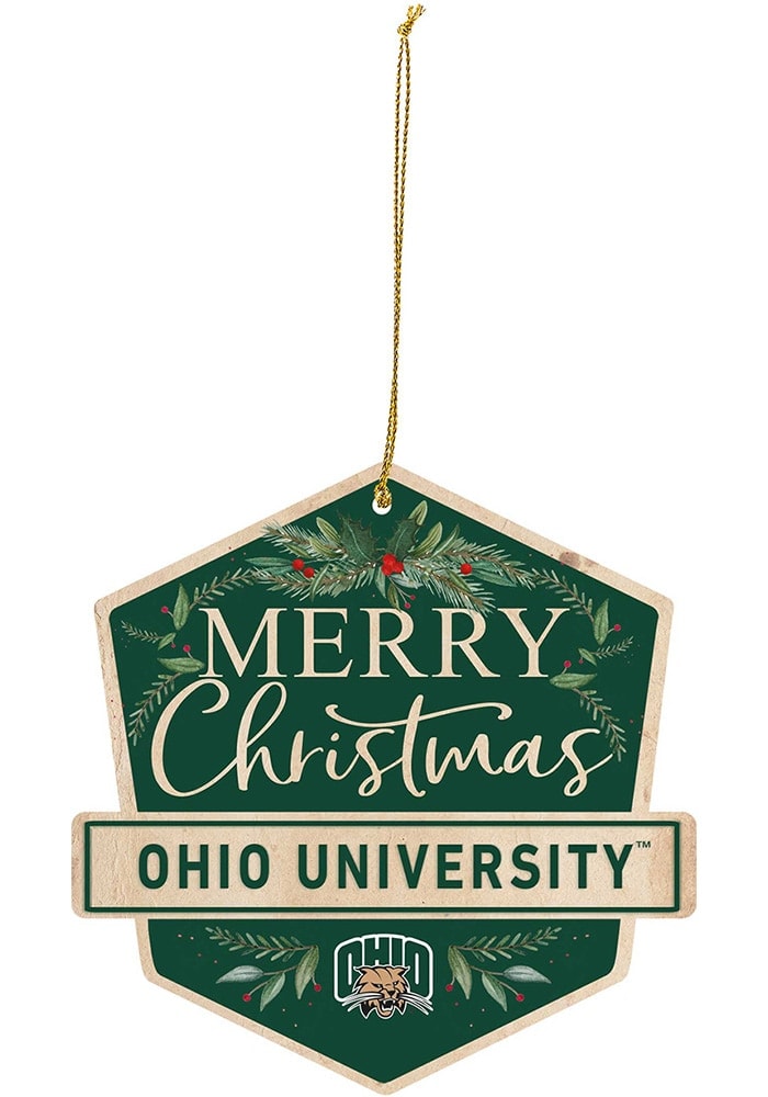 Ohio Bobcats Badge Ornament