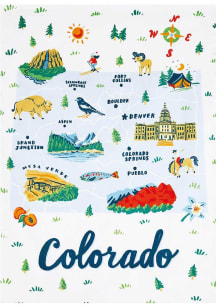 Colorado Map Graphic Towel